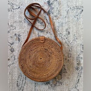 Circular Woven Crossbody Bag